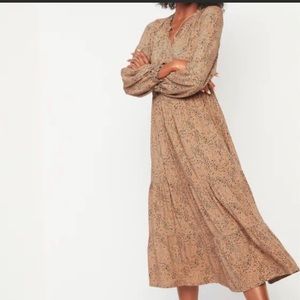 Old Navy | LS Tiered Midi Animal Print Dress | Size M |